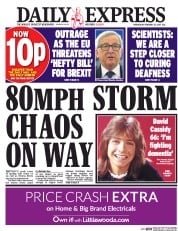 Daily Express (UK) Newspaper Front Page for 22 February 2017