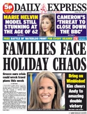 Daily Express (UK) Newspaper Front Page for 22 June 2015