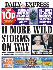 Daily Express (UK) Newspaper Front Page for 23 October 2017