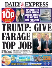 Daily Express (UK) Newspaper Front Page for 23 November 2016