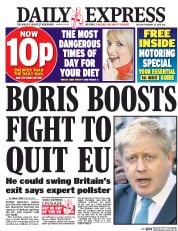 Daily Express (UK) Newspaper Front Page for 23 February 2016