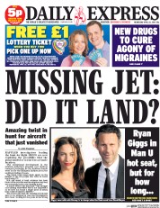 Daily Express Newspaper Front Page (UK) for 23 April 2014