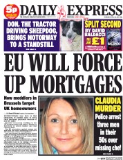 Daily Express Newspaper Front Page (UK) for 23 April 2015