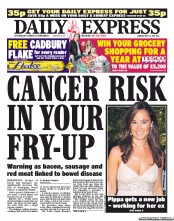 Daily Express (UK) Newspaper Front Page for 23 May 2011