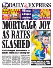 Daily Express Newspaper Front Page (UK) for 23 July 2012