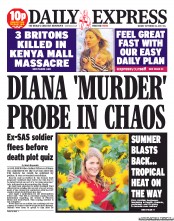 Daily Express Newspaper Front Page (UK) for 23 September 2013