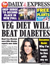 Daily Express (UK) Newspaper Front Page for 24 November 2014
