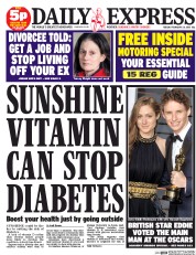 Daily Express Newspaper Front Page (UK) for 24 February 2015