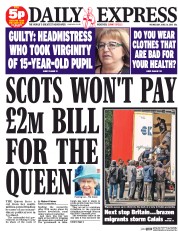 Daily Express Newspaper Front Page (UK) for 24 June 2015