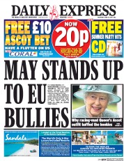 Daily Express (UK) Newspaper Front Page for 24 June 2017