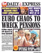 Daily Express (UK) Newspaper Front Page for 24 July 2012