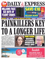 Daily Express Newspaper Front Page (UK) for 25 June 2014