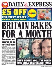 Daily Express Newspaper Front Page (UK) for 25 July 2014