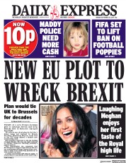 Daily Express (UK) Newspaper Front Page for 25 September 2017