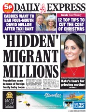 Daily Express (UK) Newspaper Front Page for 26 November 2014