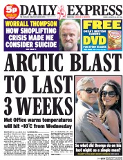 Daily Express (UK) Newspaper Front Page for 26 January 2015