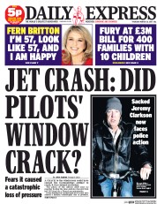 Daily Express (UK) Newspaper Front Page for 26 March 2015