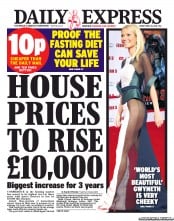 Daily Express Newspaper Front Page (UK) for 26 April 2013