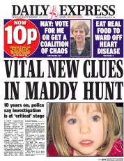 Daily Express (UK) Newspaper Front Page for 26 April 2017
