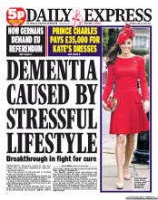 Daily Express (UK) Newspaper Front Page for 26 June 2012