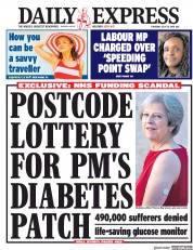 Daily Express (UK) Newspaper Front Page for 26 July 2018