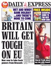 Daily Express (UK) Newspaper Front Page for 26 August 2014