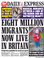 Daily Express (UK) Newspaper Front Page for 26 August 2015