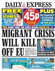 Daily Express (UK) Newspaper Front Page for 27 February 2016