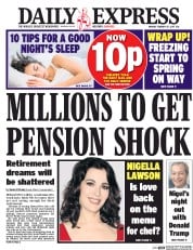 Daily Express (UK) Newspaper Front Page for 27 February 2017