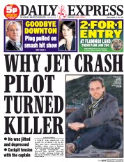 Daily Express (UK) Newspaper Front Page for 27 March 2015