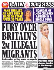 Daily Express Newspaper Front Page (UK) for 27 August 2014
