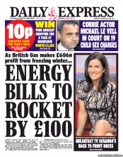 Daily Express Newspaper Front Page (UK) for 28 February 2013