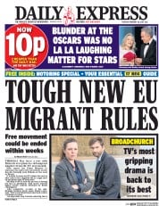 Daily Express (UK) Newspaper Front Page for 28 February 2017
