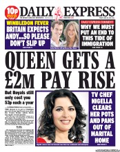 Daily Express Newspaper Front Page (UK) for 28 June 2013