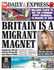 Daily Express Newspaper Front Page (UK) for 29 October 2014