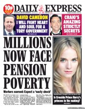 Daily Express Newspaper Front Page (UK) for 2 October 2013