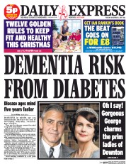 Daily Express (UK) Newspaper Front Page for 2 December 2014