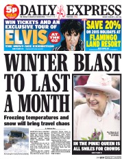 Daily Express (UK) Newspaper Front Page for 2 February 2015