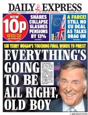 Daily Express (UK) Newspaper Front Page for 2 February 2016