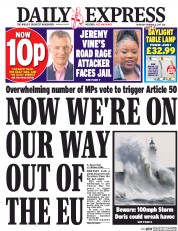 Daily Express (UK) Newspaper Front Page for 2 February 2017