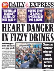 Daily Express Newspaper Front Page (UK) for 2 September 2015