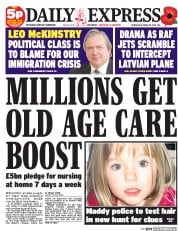 Daily Express (UK) Newspaper Front Page for 30 October 2014