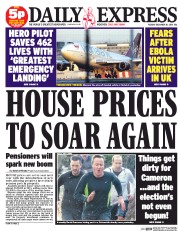 Daily Express (UK) Newspaper Front Page for 30 December 2014