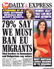 Daily Express (UK) Newspaper Front Page for 30 January 2013