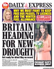 Daily Express (UK) Newspaper Front Page for 30 April 2013