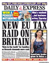 Daily Express (UK) Newspaper Front Page for 30 May 2011