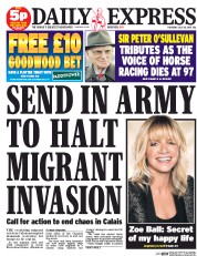 Daily Express Newspaper Front Page (UK) for 30 July 2015