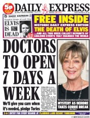 Daily Express Newspaper Front Page (UK) for 30 September 2014