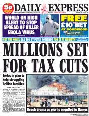 Daily Express Newspaper Front Page (UK) for 31 July 2014