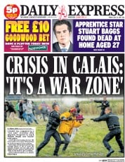 Daily Express Newspaper Front Page (UK) for 31 July 2015